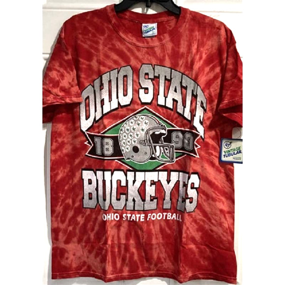 NCAA Ohio State Buckeyes Tri Dye T Shirt S Red Vintage Mens Tee Small New - Picture 1 of 3